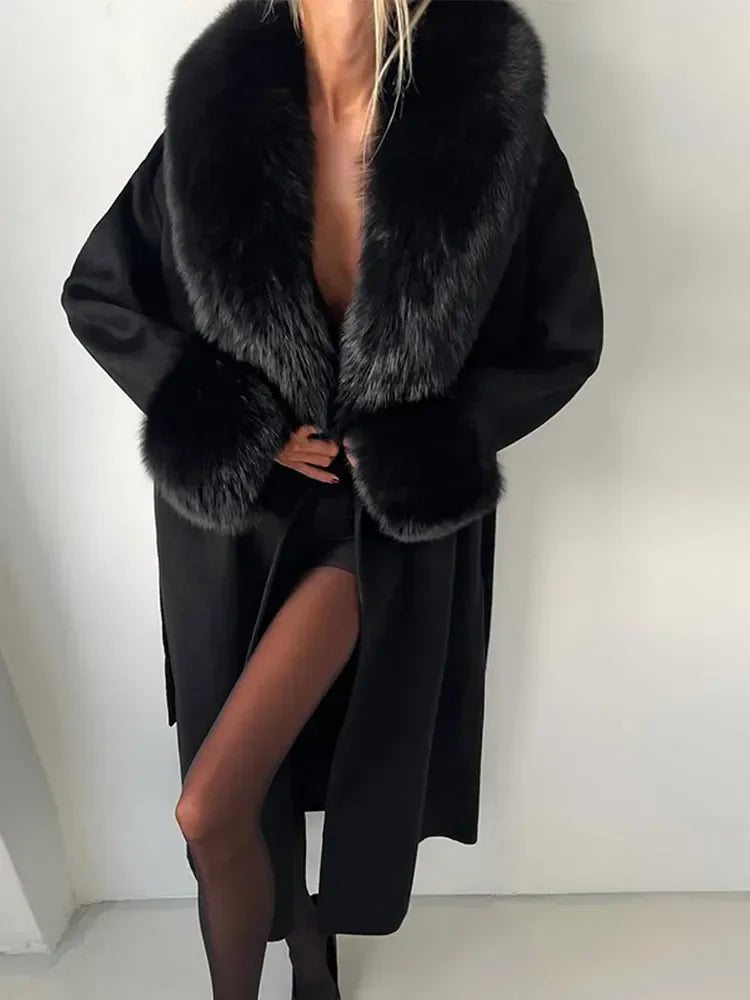 Faux Fur wool coat