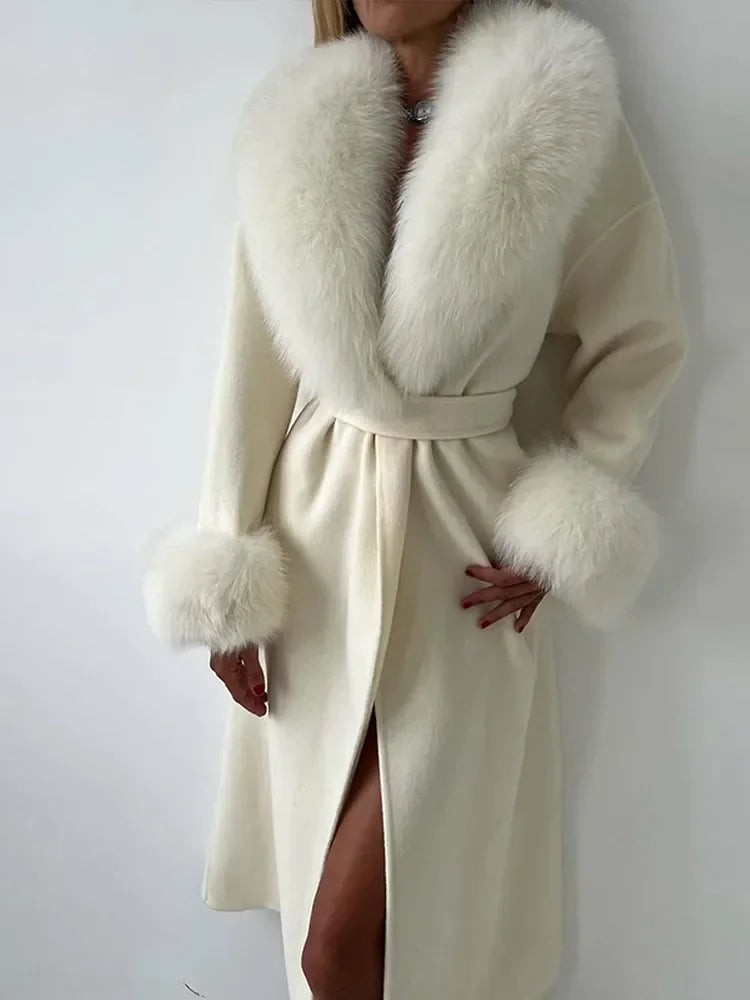 Faux Fur wool coat
